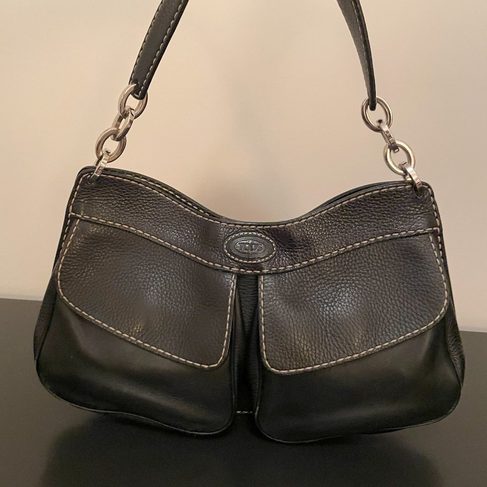 Tod's Black Leather Shoulder Bag